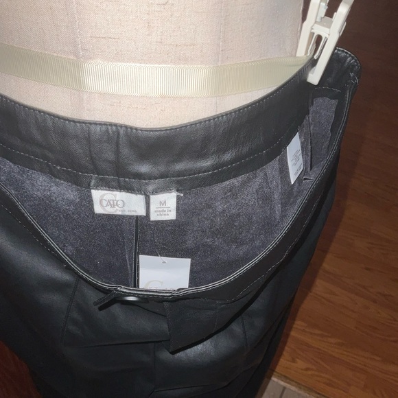 Cato Black Faux Leather Cropped Pullon Pants Size M, NWT - Picture 6 of 15